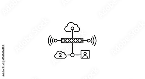 Network diagram illustrating cloud connectivity and user access.