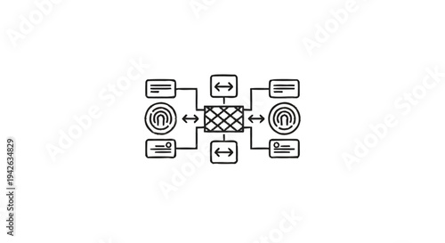 Network diagram illustrating data flow and connections between systems.