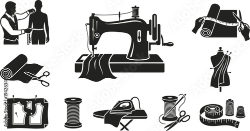 Professional Scientific Research and Laboratory Icon Set Featuring Scientists Using Microscopes Conducting Chemical Experiments and Medical Analysis