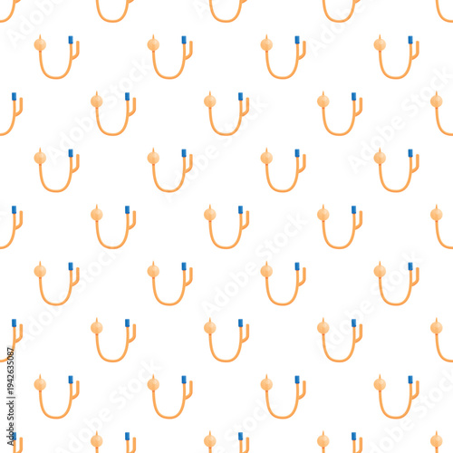 Urology catheters forming a repetitive seamless pattern, representing medical care and treatment