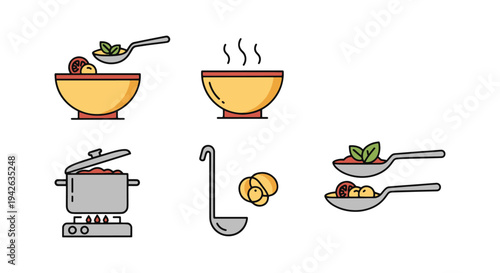 Mediterranean Soup Line art minimal artistic abstract vector