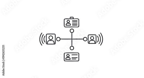Network of People Connected Through Digital Identification.