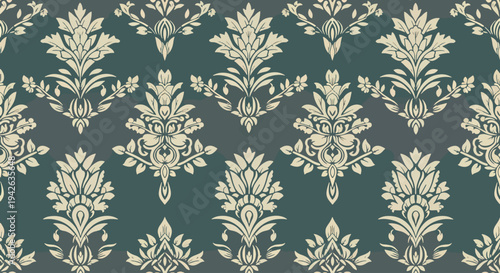 Elegant vintage pattern inspired by traditional European damask textiles
