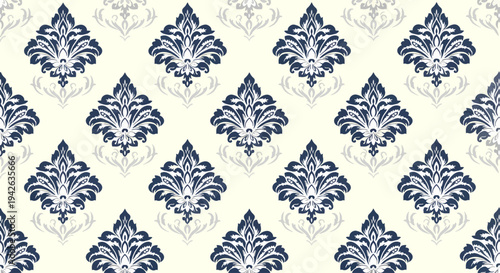 Classic ornamental damask texture with detailed vintage artistic appeal