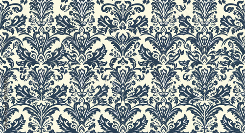 Elegant seamless design with ornate damask motifs and luxurious aesthetic appeal
