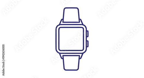 Modern Smartwatch Icon with Digital Display and Strap.