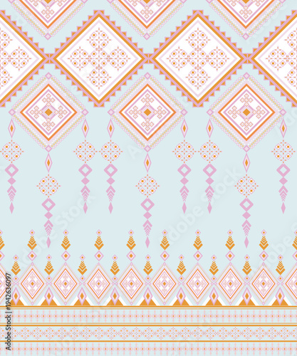 Geometric patterns. Ethnic and tribal motives. Bohemian print for textiles, packaging, home decor. Grunge vintage texture. Vector illustration.