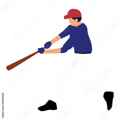 Baseball Player Hitting Swing Icon