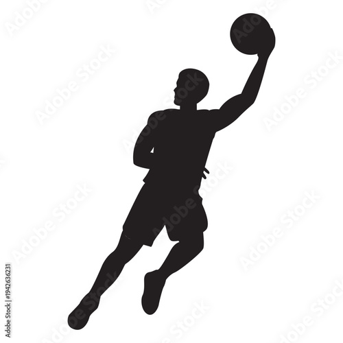 Basketball Player Silhouette Dunk