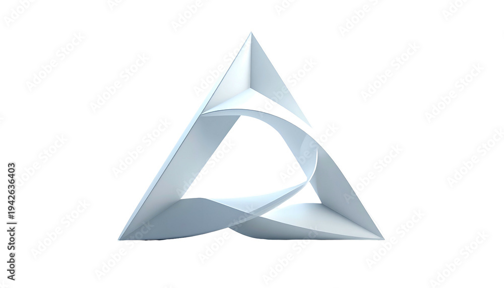 Fototapeta premium A modern, geometric design of a silver-white letter