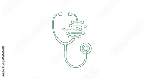 Medical Stethoscope Combined with DNA Helix Symbolizing Genetic Healthcare.
