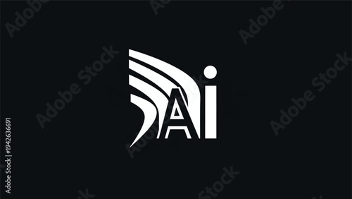 Modern AI logo with abstract wings and letter A and I.