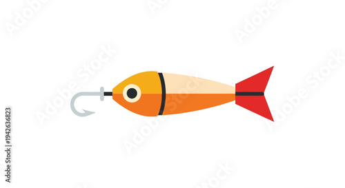 Orange Fishing Lure Hook.