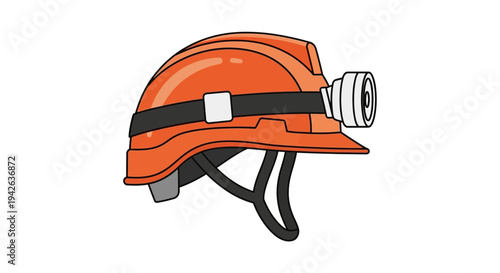 Orange Mining Safety Helmet.