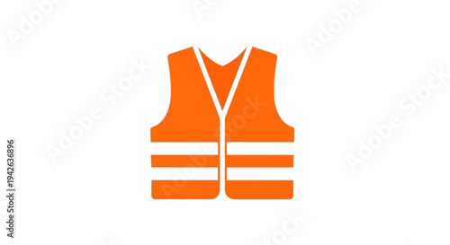 Orange Safety Vest Icon.