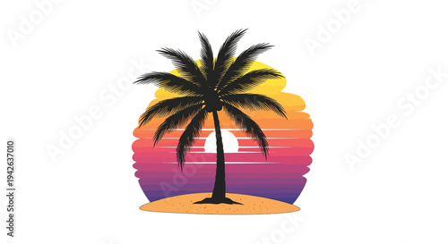 Palm Tree Sunset Beach.