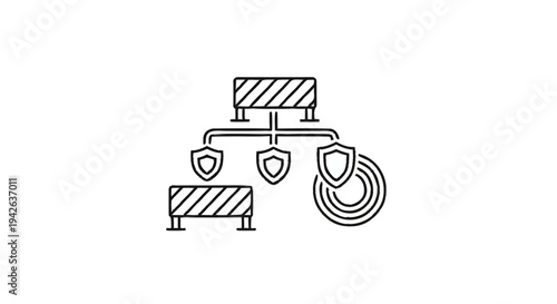 Network Security and Data Protection Concept.