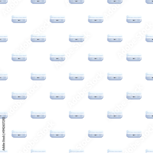 Electric lunch boxes forming a repeating seamless pattern on a clean white background