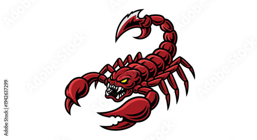 Red Cartoon Scorpion Character.