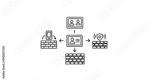 Network Security and Data Protection Concept.