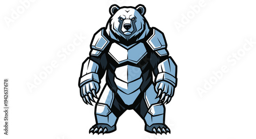 Robot bear standing tall.