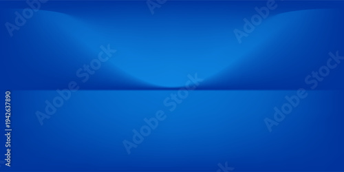 Blue navy studio room. Limbo dark background. Abstract 3d backdrop for product presentation. Minimal wall scene. Showcase, promotion display. Vector stage mockup illustration