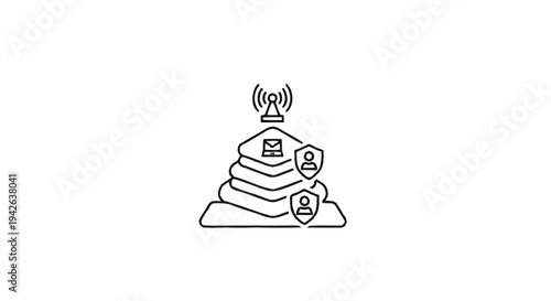 Network Security And Data Protection Concept Icon.