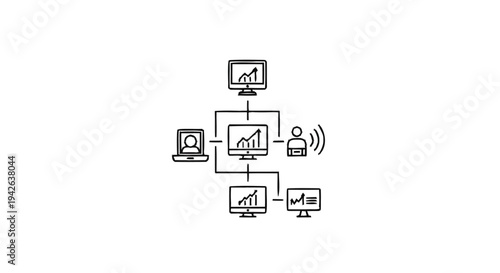 Network Diagram Illustrating Data Flow and Connectivity.
