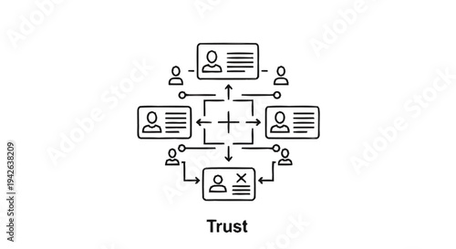 Network of Trust and Connections Between People.