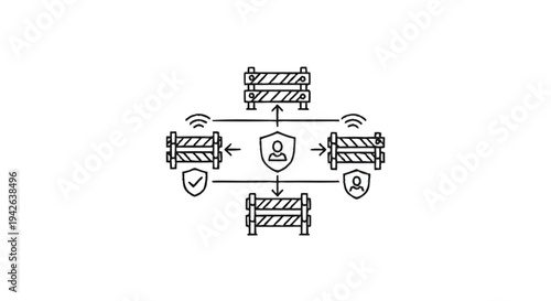 Network Security and Data Protection Concept Illustration.