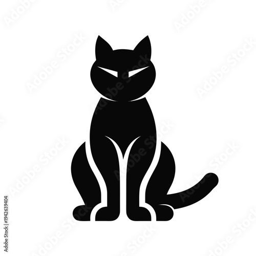 Black cat icon vector