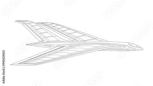 Sleek Aerial Navigator: An elegantly designed aircraft, captured in a clean and streamlined outline, evokes a sense of modern aviation and technological advancement. 