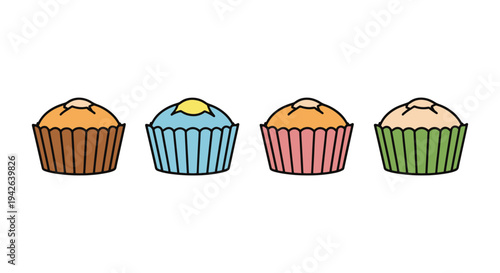 Mini Muffin Line art vector dynamic creative abstract illustration