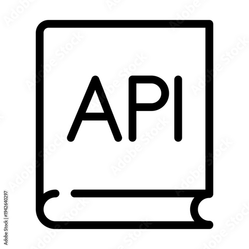 API documentation icon representing developer guides, technical references, and programming documentation.