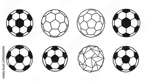 Set of soccer balls