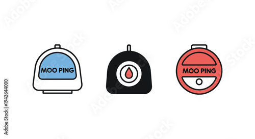 Moo Ping Line art vector set dynamic colorful abstract illustration