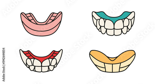 Mouth Guard Line art vector clean abstract artistic