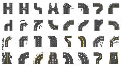 Road Sections - A Collection of Asphalt Segments for Route Design.