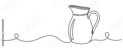 Pitcher standing on flowing continuous line minimal background