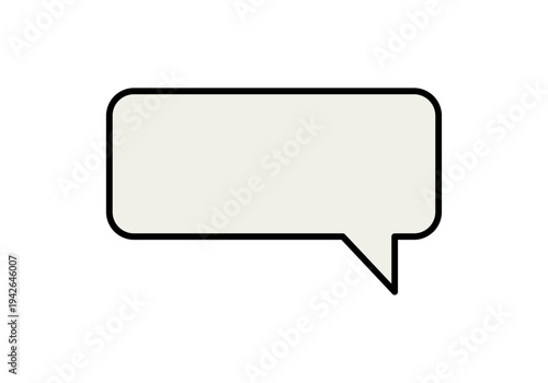 Burbuja de diálogo rectangular de color crema con borde negro 