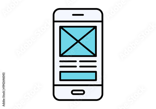Teléfono móvil con esquema de diseño de interfaz para aplicación o página web