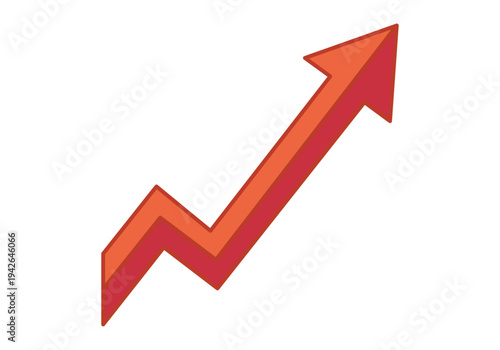 Flecha roja con trayectoria ascendente representando crecimiento y éxito financiero