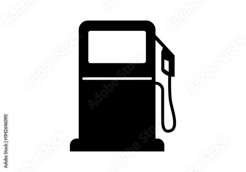 Silueta negra de un surtidor de gasolina para estación de servicio 