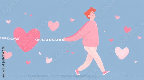 Psychological avoidance concept representing emotional distance in relationships