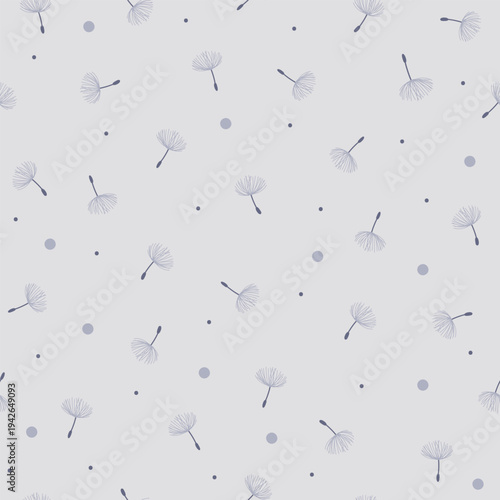 dandelion seeds seamless pattern