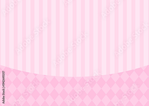 ピンク色のストライプとダイヤ柄のおしゃれな背景