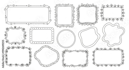 Collection of Floral Frames for Decoration and Design.