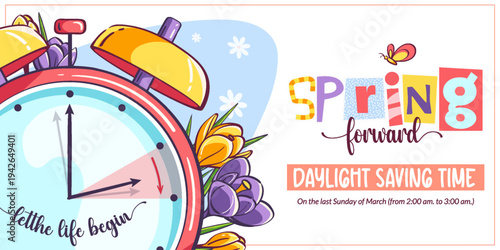 Spring Forward Daylight Saving Clock