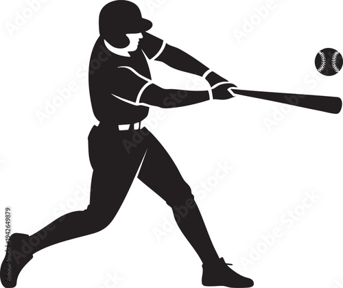 High Quality Baseball Hitter Silhouette Collection for Sports Design
