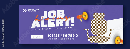 We are hiring job vacancy web banner template for corporate recruitment